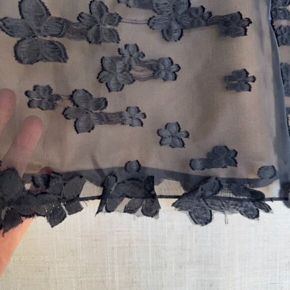 Leon Max Limited Edition Y2k Black Sleeveless Floral Applique Midi Dress Size 10 - Picture 5 of 17